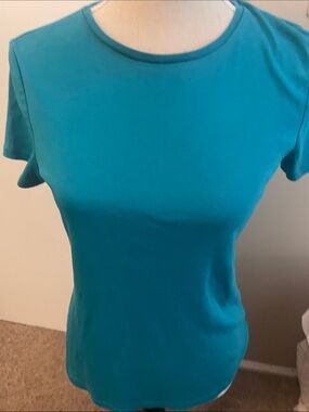 Talbots Teal Crewneck Short Sleeve Tee
